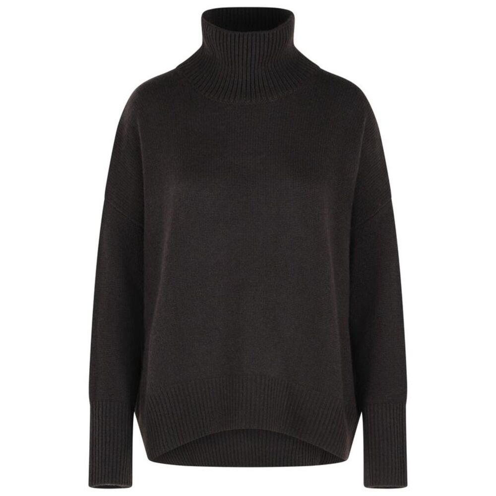 Lisa Yang 'Heidi' Dark Brown Cashmere Turtleneck Sweater Women